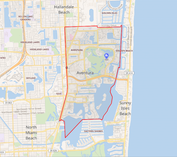Aventura, Florida city map — HOA communities