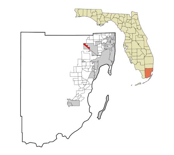 Hialeah Gardens, Florida city map — HOA communities