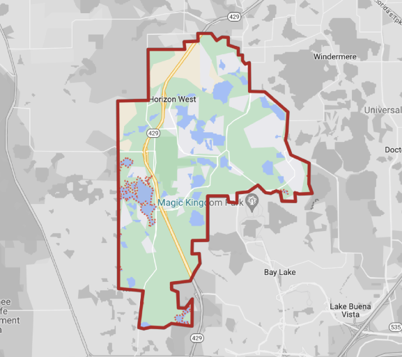 Horizon West, Florida city map — HOA communities