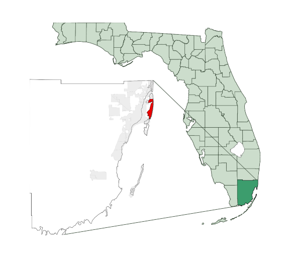 Miami Beach, Florida city map — HOA communities