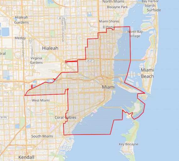Miami, Florida city map — HOA communities
