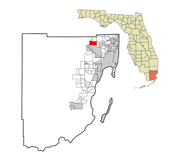 Miami Lakes, Florida city map — HOA communities
