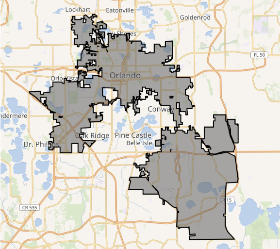 Orlando, Florida city map — HOA communities