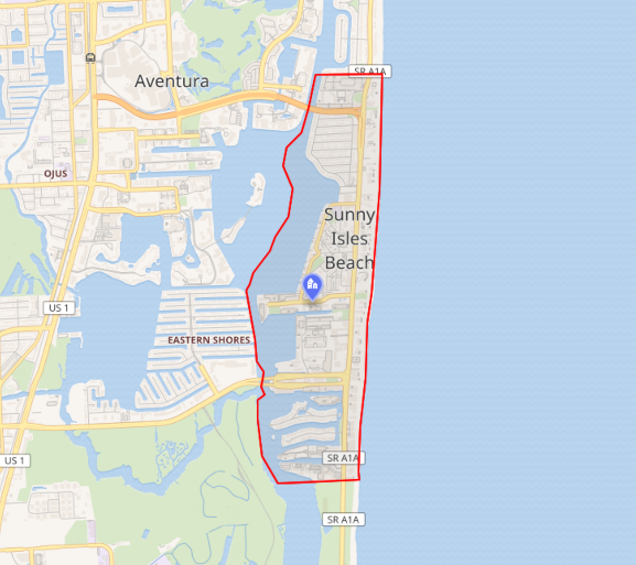 Sunny Isles Beach, Florida city map — HOA communities