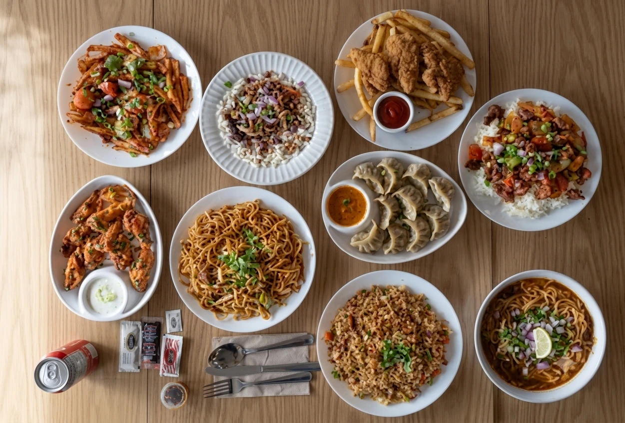 A spread of dishes at Ethos Greek Bistro