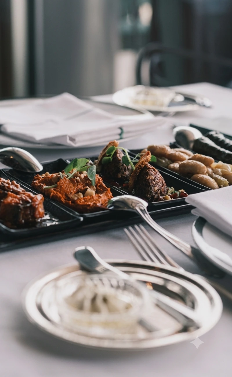 Dining spread at Ethos Greek Bistro